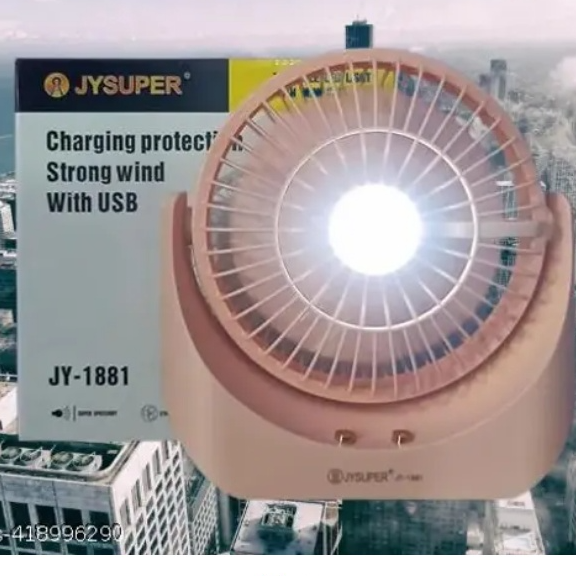 Rechargable table fan with led light