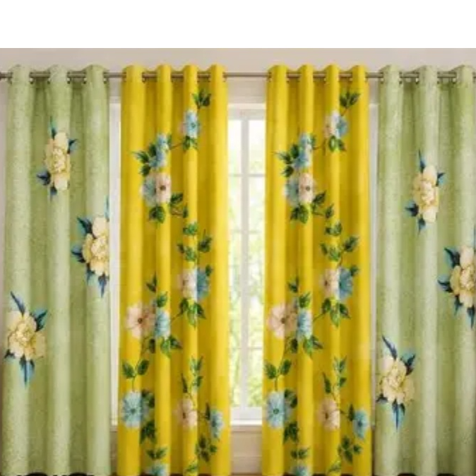 Luxury cotton floral curtain