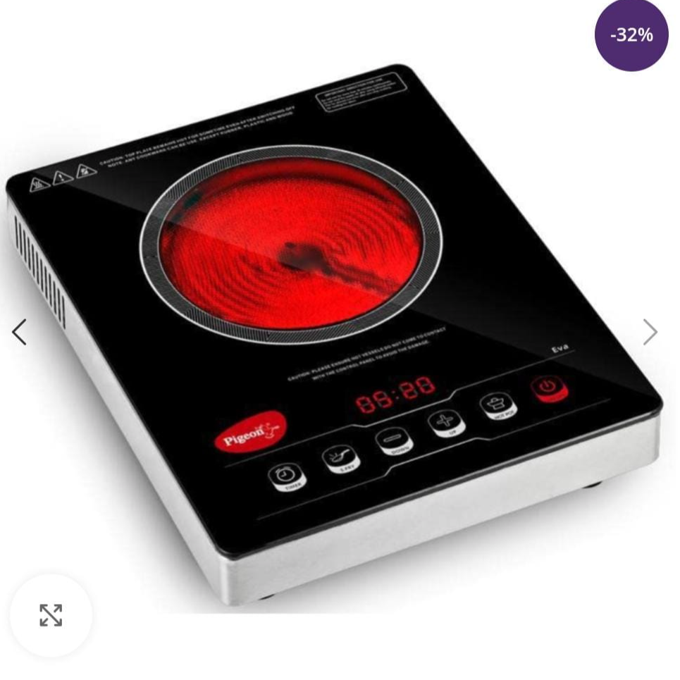 Pigeon Eva 2000 Watt Infrared Cooktop.