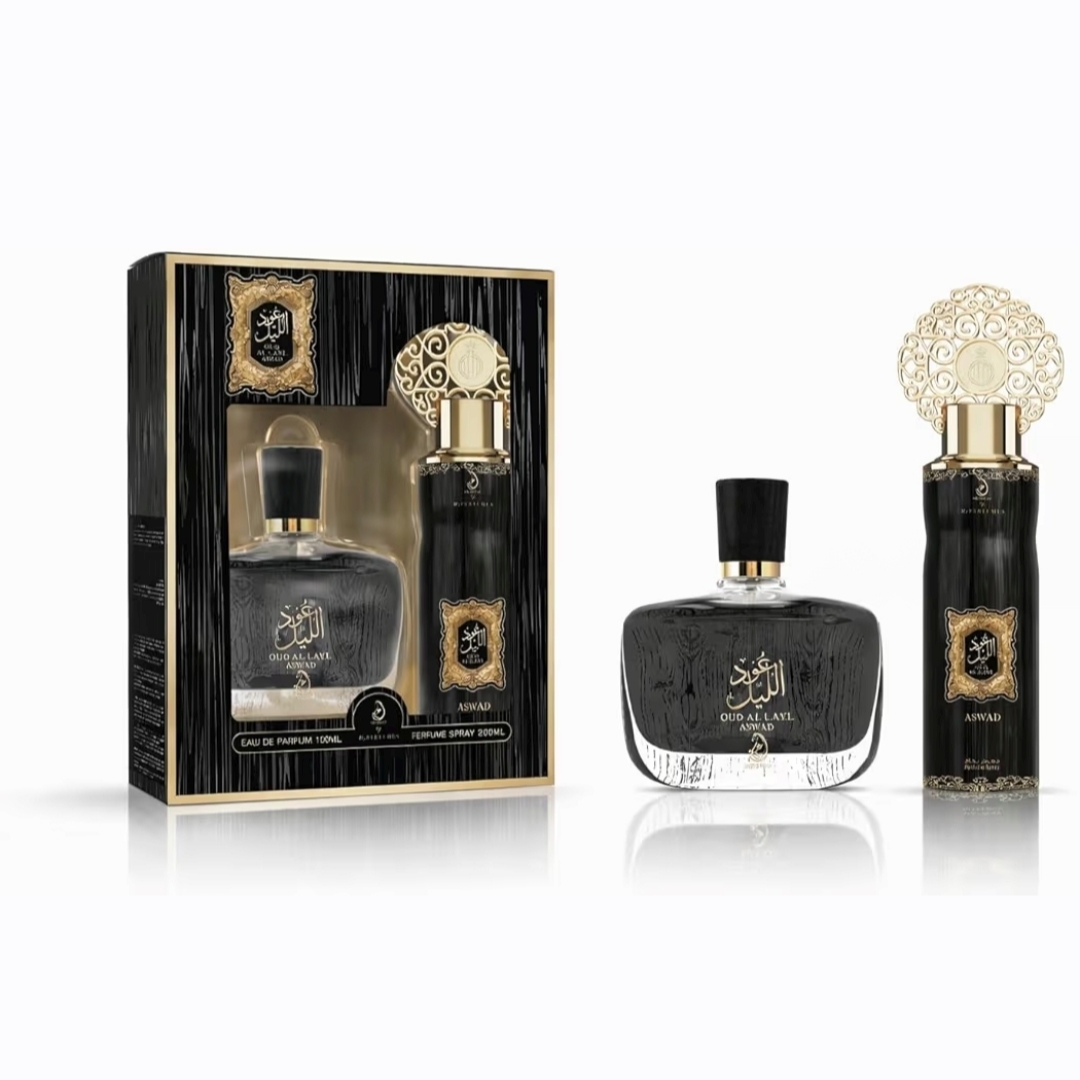 ARABIYAT OUD AL LAYL EDP 100ML + PERFUME SPRAY 200ML | GIFT SET FOR MEN & WOMEN