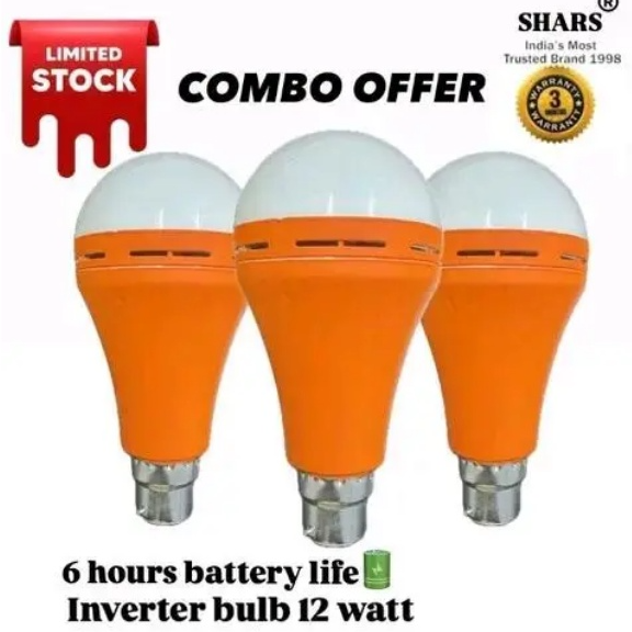 12w inverter bulb 6hours life 3 combo
